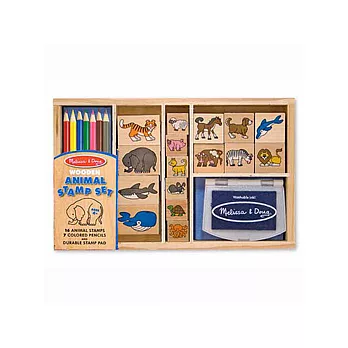 美國 Melissa & Doug木製印章組 -海陸動物組