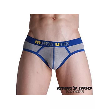 【men’s uno】全方位新科技抗菌親膚BODYTECH個性包藍邊花灰色三角褲/S