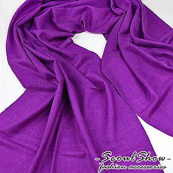 【Seoul Show】四季百搭100%純羊毛圍巾 (丁香紫)