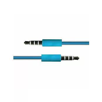 音源轉接線 - 3.5mm 公對公 (三環四節炫彩透明管)-天空藍