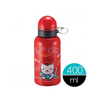 『LHC180』樂扣樂扣不鏽鋼童趣水壺400ml-貪吃貓