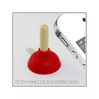 iPhone、Android手機通用小精靈馬桶塞吸盤式造型立架(紅色款)