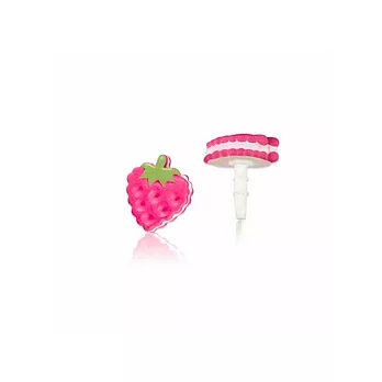 草莓夾心造型 3.5mm 耳機孔防塵塞-桃紅
