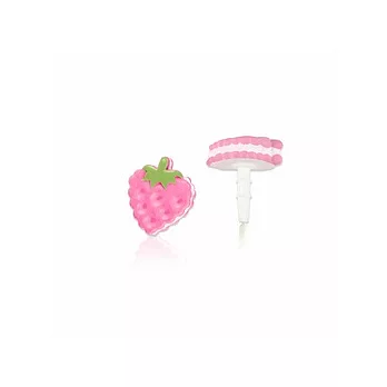 草莓夾心造型 3.5mm 耳機孔防塵塞-粉紅