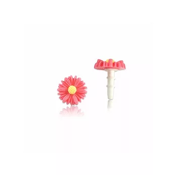 小雛菊造型 3.5mm 耳機孔防塵塞-桃紅