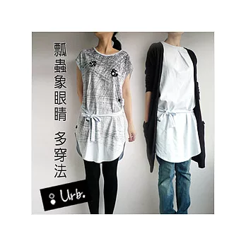 :Urb.【瓢蟲象眼睛】(瓢蟲 與 大象)女/微藍白/長橢圓附繩多穿款