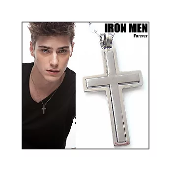 【IRON MEN】羅騰堡˙聖銀十字架316L鋼項鍊