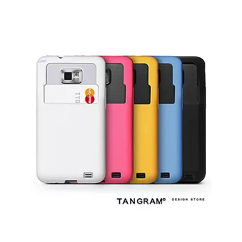【Tangram】Galaxy S2 卡片收納式創意手機保護套-白色