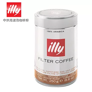 義大利【illy】Espresso caff`e 中烘焙濾泡咖啡粉《250g/罐》