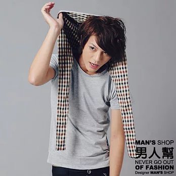 【男人幫】T0684*自創品牌【街頭型男連帽造型短袖T恤】灰色M