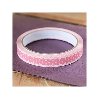 優雅蕾絲圓點膠帶(粉紅)