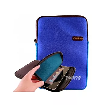 潛水布9吋/10吋/10.1吋筆電/iPad平版電腦包/質感柔軟防水筆電套 (藍色)