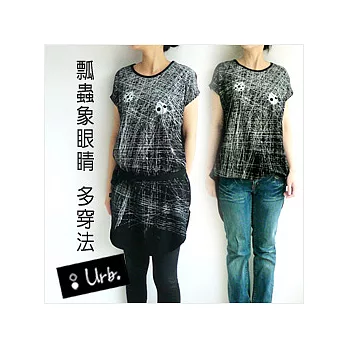 :Urb.【瓢蟲象眼睛】(瓢蟲 與 大象)女/黑/長橢圓附繩多穿款