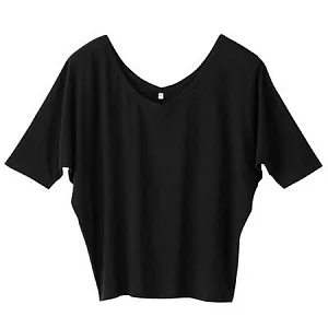 [MUJI 無印良品]多層次蝴蝶袖T恤黑色L
