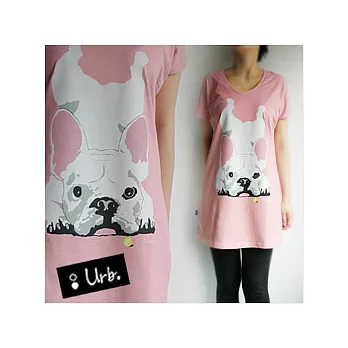 :Urb.【法鬥 八逗(跌倒)】女/粉/長版T恤/onesize