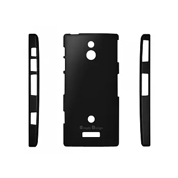 【Simply Design】Sony Xperia P 專用 黑色皮革漆保護殼