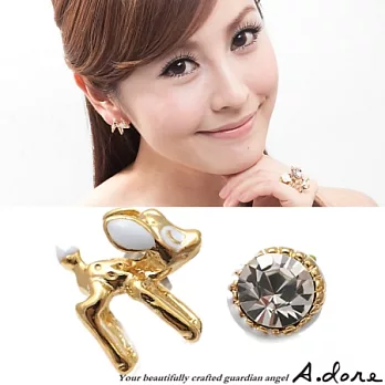 【A.dore】萊茵薔薇˙小鹿花園水晶耳環-天使白˙耳針式