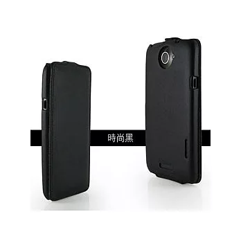 HTC ONE X 專用掀蓋式皮革保護皮套-時尚黑時尚黑
