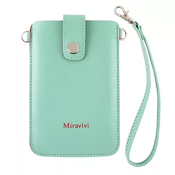 Miravivi 簡約時尚繽紛色彩皮革手機袋薄荷綠