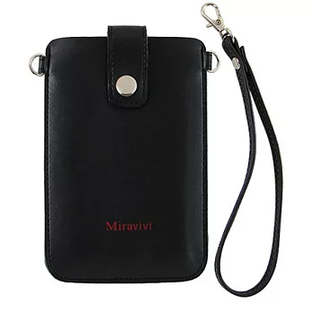 Miravivi 簡約時尚繽紛色彩皮革手機袋時尚黑