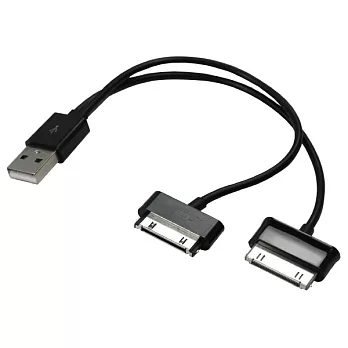 iPhone/ Samsung Galaxy Tab USB Cable 二合一充電傳輸線黑色