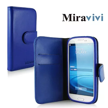 Miravivi SAMSUNG Galaxy S3 i9300專用筆記本式皮套海軍藍