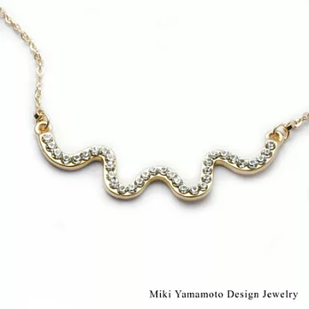 【山本美樹】海浪之聲 奧地利水晶鎖骨項鍊(金色)