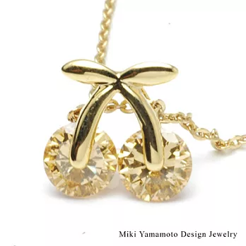 【山本美樹】櫻桃 奧地利水晶鎖骨鍊(黃鑽)