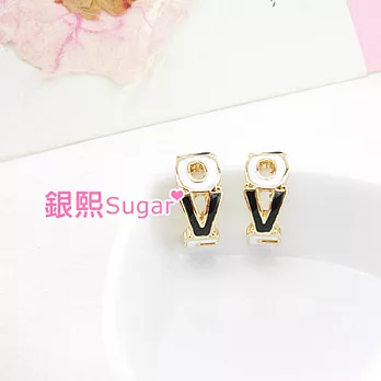 【銀熙】LOVE字母環繞耳環(金色)