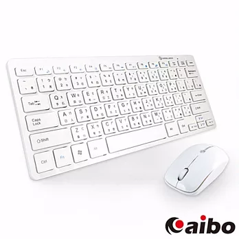 aibo 2.4G 無線時尚輕巧多媒體鍵盤滑鼠組-白色白色