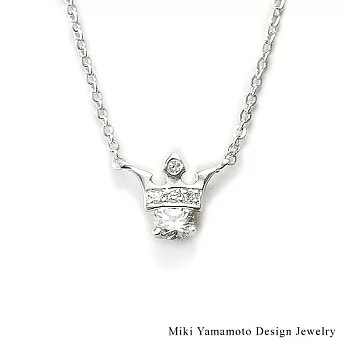 【山本美樹】QUEEN 單鑽奧地利水晶項鍊(銀色)
