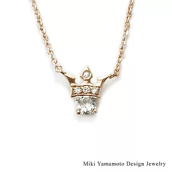 【山本美樹】QUEEN 單鑽奧地利水晶項鍊(玫瑰金)