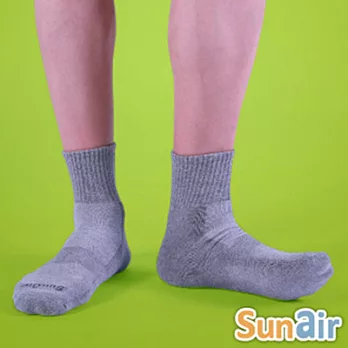 sunair 第三代健康除臭襪 標準型運動襪1/2筒 (灰)
