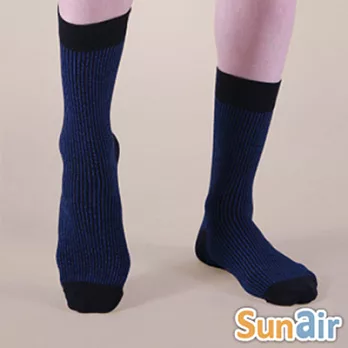 sunair 第三代健康除臭襪 時尚紳士襪 (黑+藍)