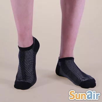 sunair 第三代健康除臭襪 時尚船型襪 (淺灰+黑)