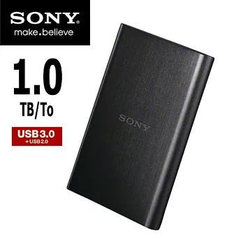 SONY 髮絲紋 1TB USB3.0 2.5吋行動硬碟 HD-E1尊貴黑