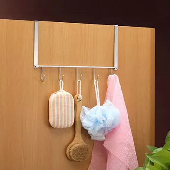 《皇家拿鐵》不鏽鋼門後5連掛勾衣架1入