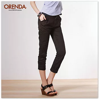 ORENDA 極簡時尚口袋工作長褲S黑色
