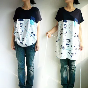 :Urb.【跳繩運動會】女/深藍+微藍白/綁繩多穿款FREE深藍+微藍白