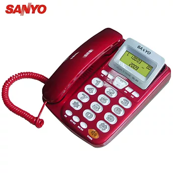 SANYO 三洋 TEL-817【聽筒增音】來電顯示有線話機 (紅)紅色