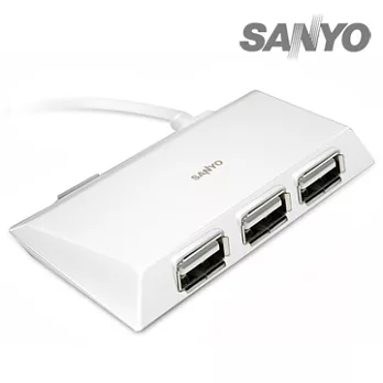 SANYO三洋4埠時尚高傳輸USB 2.0集線器(天使白)