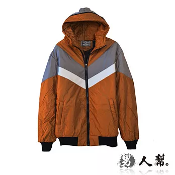 【男人幫 】C5222* 【太空帽設計拼接連帽外套】M淺咖啡色