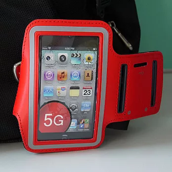 iPhone 5 穿戴式運動臂帶腕帶保護套紅色