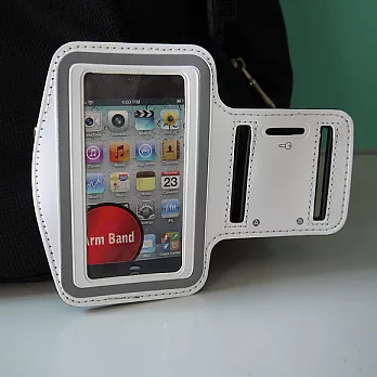 iPhone 4S/4/3G iPod 穿戴式運動臂帶腕帶保護套白色