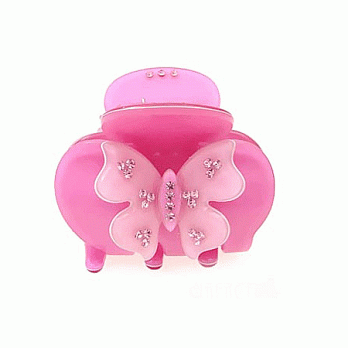 【Haface髮飾】浪漫蝴蝶 鯊魚夾(粉紅色)