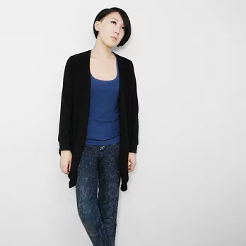 【Ian Design】有機棉長袖特殊版型小外套 Organic CottonFREE黑色