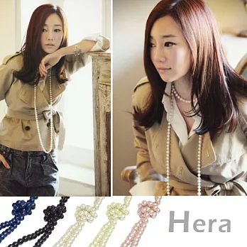 【Hera】優雅細語氣質珍珠造型長項鍊(藍色)