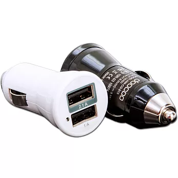 doocoo 3.1A 雙輸出 車充頭白色