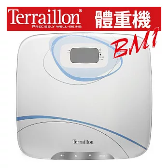 【Terraillon】和樂家大鏡面玻璃BMI體重機羽毛白