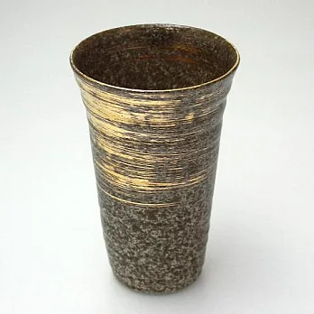 <有田燒>泡沫持久啤酒陶杯 (沉穩金)